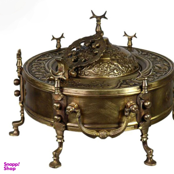 منقل برنجی مدل قلم کاری جای قوری دار کد M177