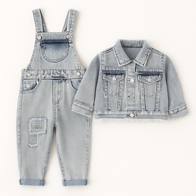 ست کت و سرهمی جین دخترانه کد 4213