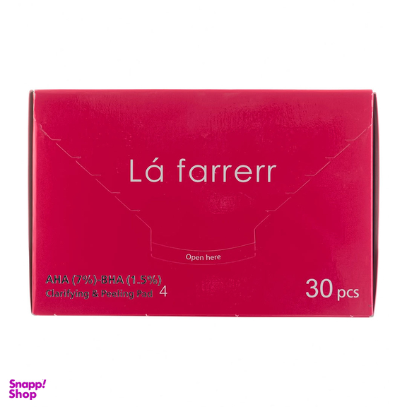 پد پاکسازی کننده و لایه بردار پوست لافارر مدل شماره 4 حاوی %1.5 AHA 7% و BHA بسته 30 عددی