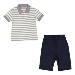 ست پولوشرت و شلوارک پسرانه مادر مدل مایکل کد 28 رنگ شیری