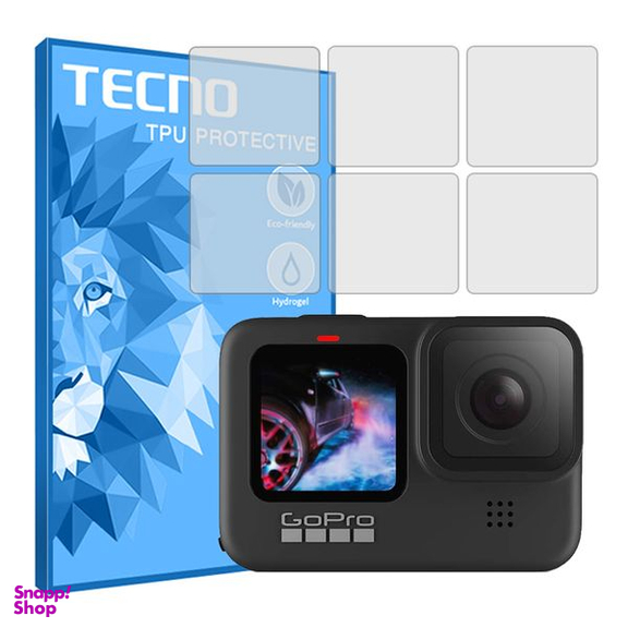 محافظ صفحه نمایش شفاف دوربین تکنو مدل HyGEL مناسب برای دوربین فیلم برداری گوپرو Hero 9 Black بسته 6 عددی
