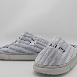 دمپایی حوله ای کد 6788 رنگ خاکستری روشن