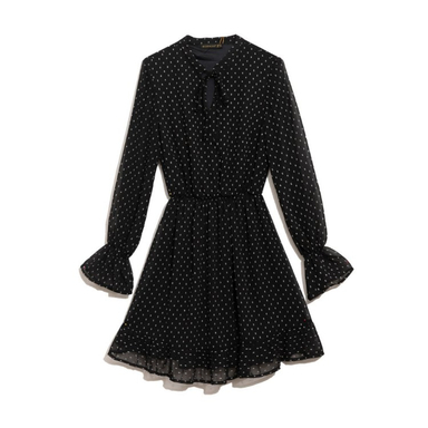 پیراهن زنانه برنس مدل پرنسا رنگ مشکی سفید