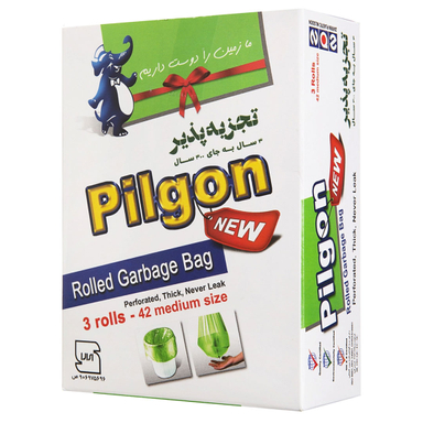 کیسه زباله رولی پیلگون مدل New سایز متوسط بسته 42 عددی