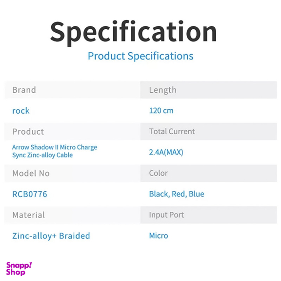 کابل تبدیل USB به MicroUSB راک اسپیس مدل RCB0776 طول 1.2 متر