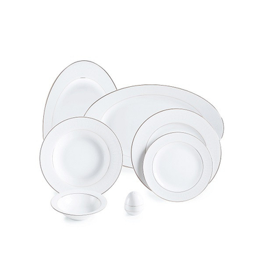 سرویس غذاخوری 28 پارچه 6 نفره چینی زرین ایران مدل ایتالیا اف سپید صدف درجه 3