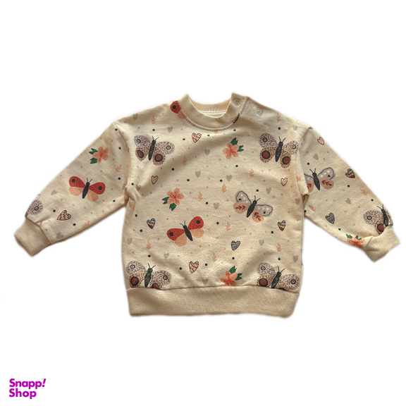 ست بلوز و شلوار و هدبند دخترانه مدل گل و پروانه رنگ صورتی