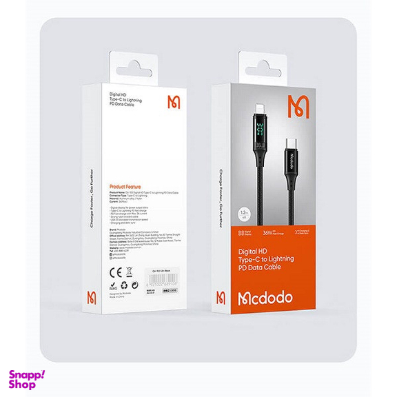 کابل شارژ تایپ سی به لایتنینگ مک دودو صفحه دار مدل CA-1030