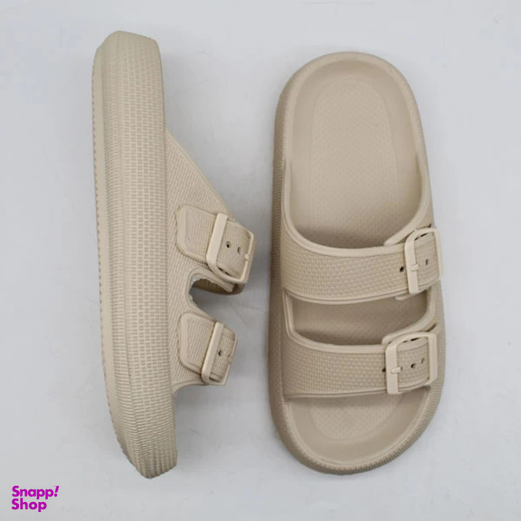 دمپایی سگکی زنانه و مردانه مدل کاسپین رنگ شیری