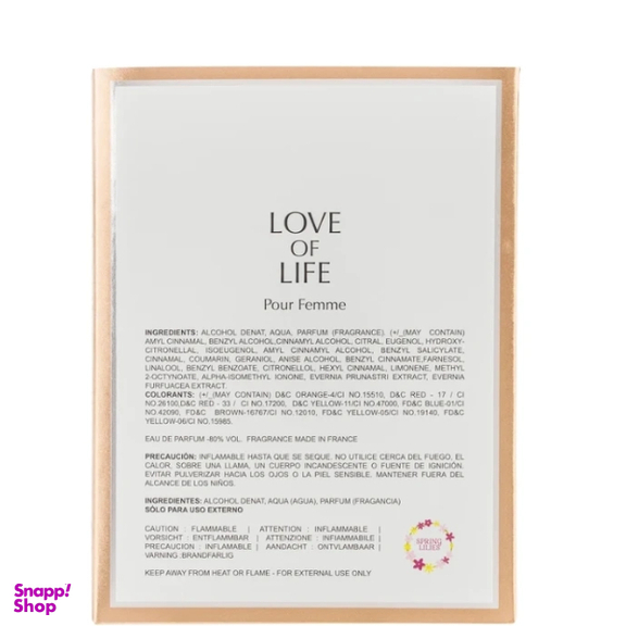 ادوپرفیوم زنانه اسپرینگ لیلیز مدل Love Of Life حجم 100 میلی لیتر