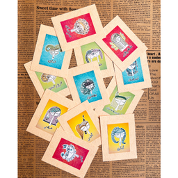 کارت پستال هدیه طرح ماه تولد کد gh.fa12 مجموعه 12 عددی