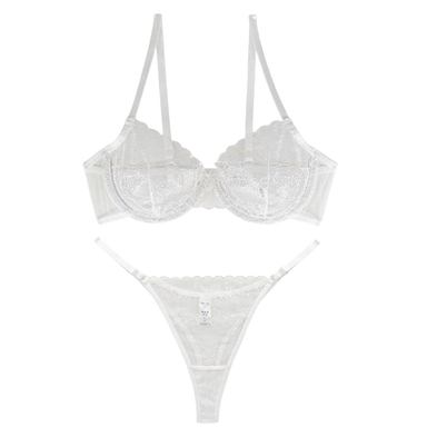 ست سوتین و شورت زنانه مدل توری کد 2020ozw رنگ سفید