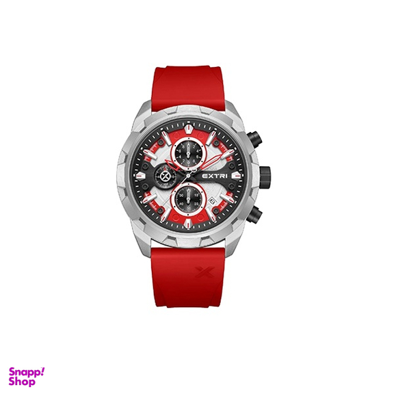 ساعت عقربه ای مردانه اکستری کد X6077-C قرمز نقره ای