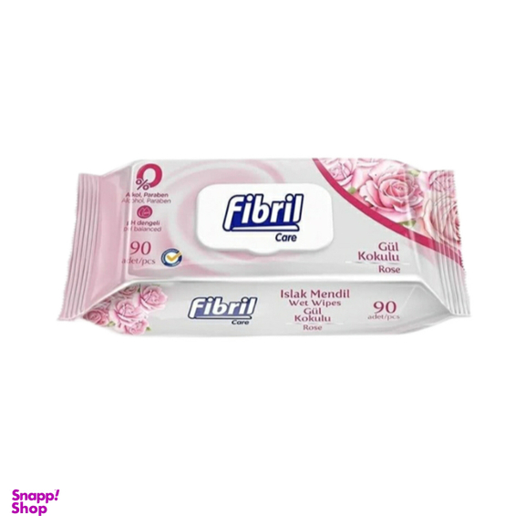 دستمال مرطوب آرایشی فیبریل مدل رز بسته 90 عددی