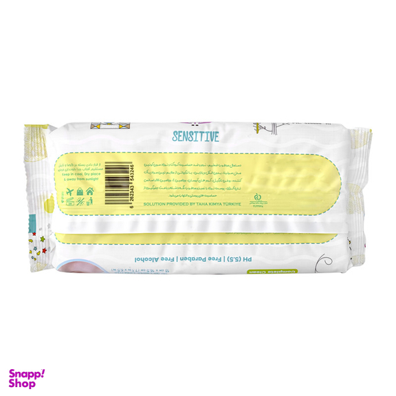 دستمال مرطوب کودک سون کویین مدل Sensetive بسته 60 عددی