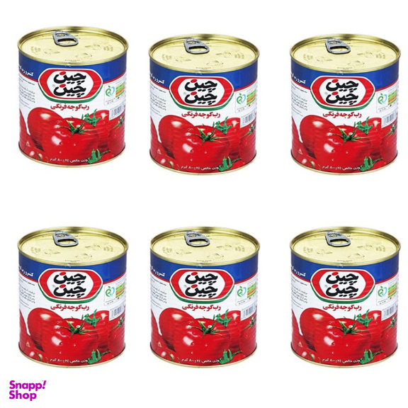 کنسرو رب گوجه فرنگی چین چین وزن 800 گرم بسته 6 عددی