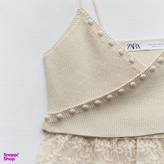 تاپ زنانه طرح زارا مدل 509 رنگ کرم