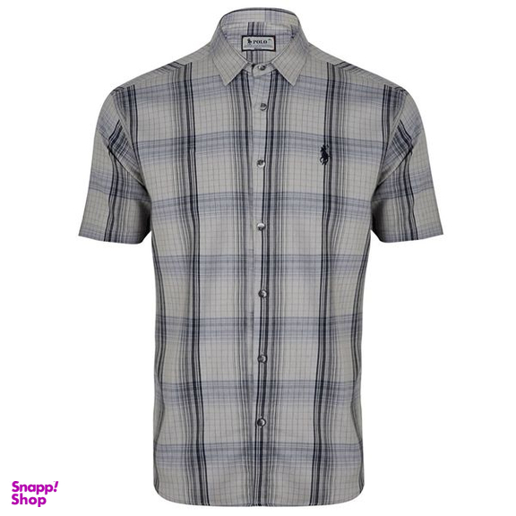 پیراهن پسرانه مدل نخ پنبه چهارخانه 829003019 رنگ طوسی