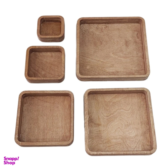 سرویس پذیرایی 5 پارچه چوبی طرح مربع کد 9396