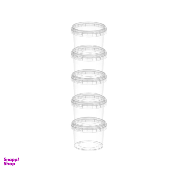ظرف یکبارمصرف کد 310 بسته 5 عددی بی رنگ شفاف