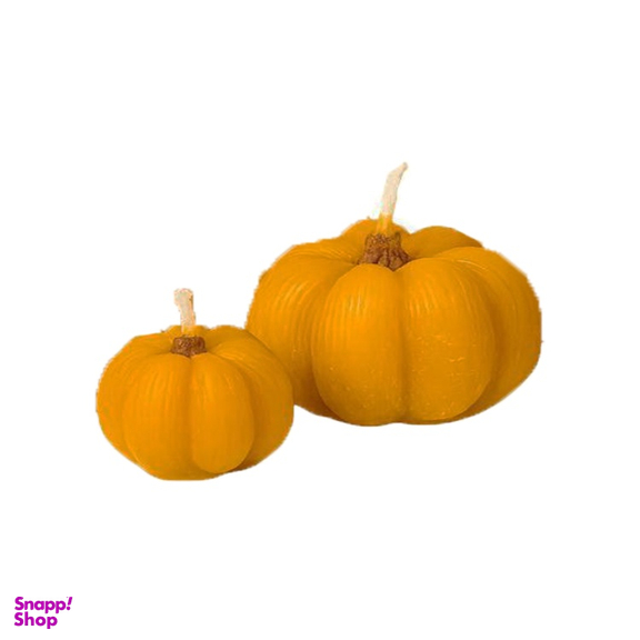 شمع بدون بو مدل کدو تنبل بسته 2 عددی