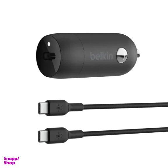 شارژر فندکی موبایل بلکین مدل BoostCharge 30W USB-C+ به همراه کابل USB-C