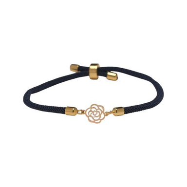 دستبند طلا 18 عیار زنانه پانسی طرح گل رز مدل D21086