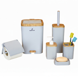 ست سرویس بهداشتی برتر مدل لیدوما طرح چوب مجموعه ۶ عددی