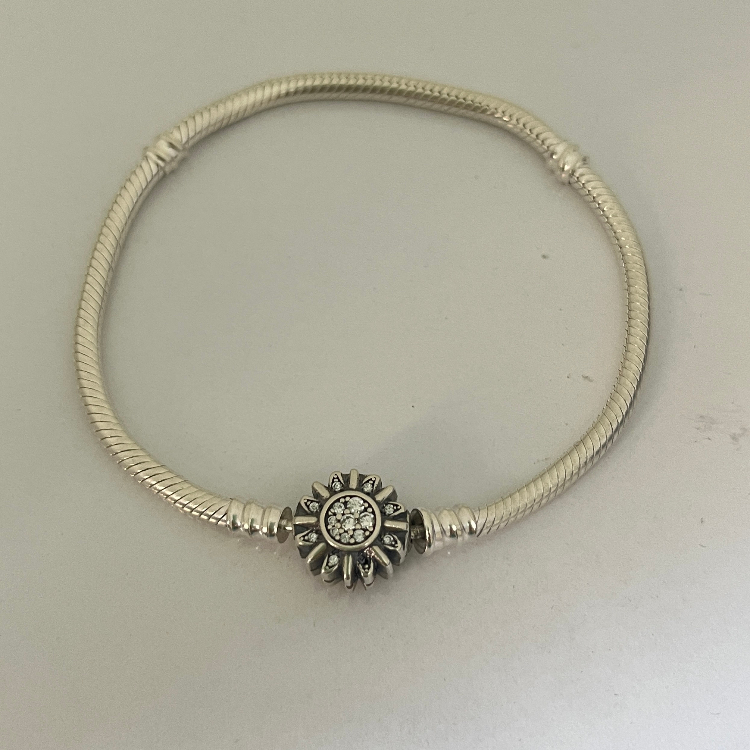 دستبند نقره زنانه مدل Flower Sparkly کد 5919