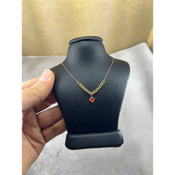 گردنبند طلا 18 عیار زنانه طرح کارتیر ظریف صورتی کد 58865
