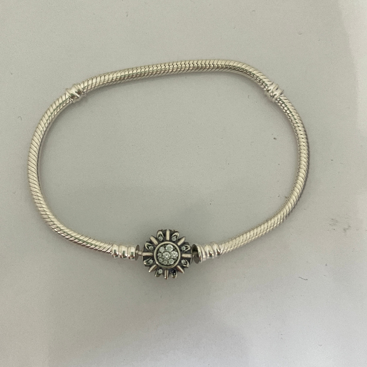 دستبند نقره زنانه مدل Flower Sparkly کد 5919