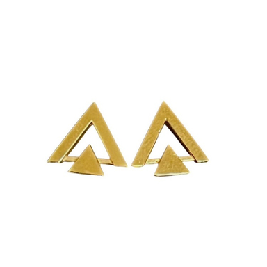 گوشواره طلا عیار 750 زنانه طرح مینیمال مدل مثلث کد 3