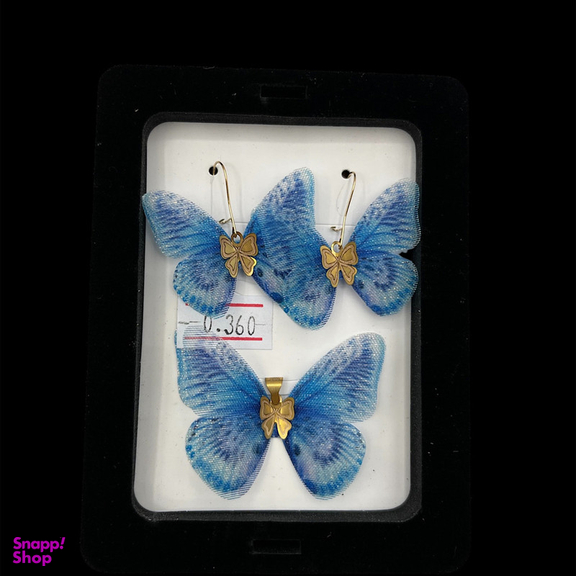 نیم ست طلا 18 عیار دخترانه وی وی گلد گالری مدل پروانه ای 6061