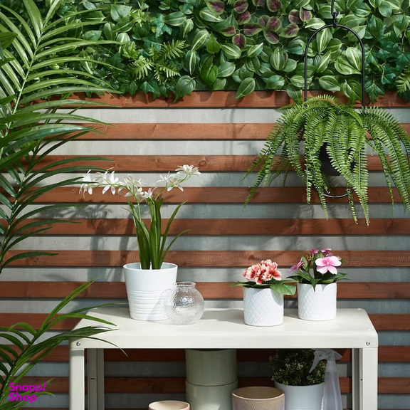 گلدان ایکیا مدل FEJKA کد 43806 به همراه گل مصنوعی