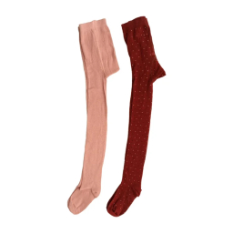 جوراب شلواری دخترانه کولزیون مدل PINK مجموعه 2 عددی
