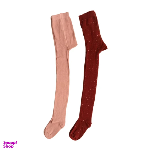 جوراب شلواری دخترانه کولزیون مدل PINK مجموعه 2 عددی