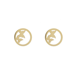 گوشواره میخی طلا 18 عیار زنانه وی وی گلد گالری مدل پروانه ای 0039