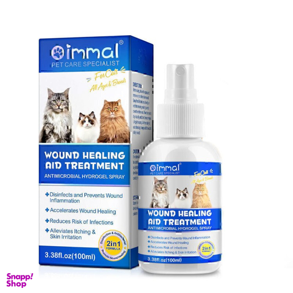 اسپری التیام بخش زخم گربه اویمال مدل Oimmal Wound Healing Aid Treatment کد 33976 حجم 100 میلی لیتر