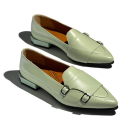 کفش روزمره زنانه چرم کاکتوس ws1038 مدل رنگ پسته ای