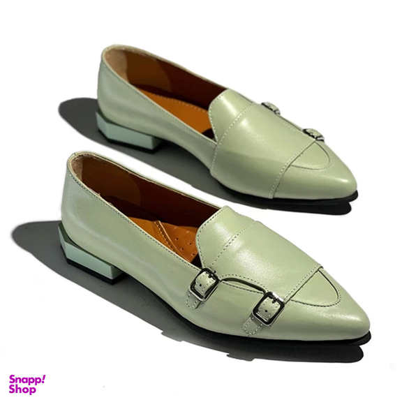 کفش روزمره زنانه چرم کاکتوس ws1038 مدل رنگ پسته ای