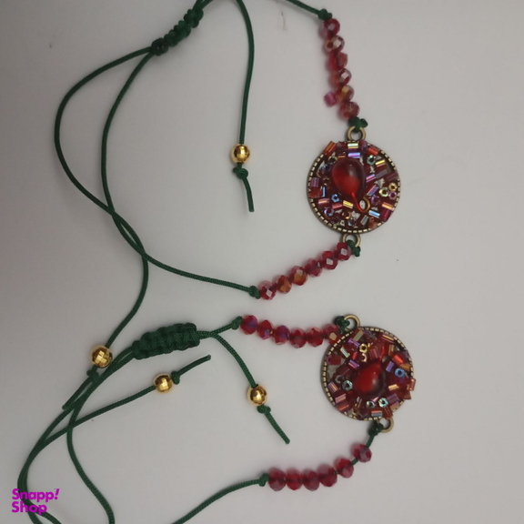 دستبند دخترانه طرح دانه انار یلدایی کد 31304 بسته ۲ عددی