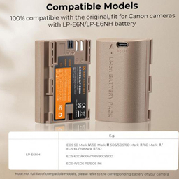باتری دوربین مدل Camera battery charger LP-E6NH K&F به همراه کابل