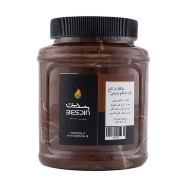 کره بادام زمینی شکلات تلخ بسدین وزن 1000 گرم