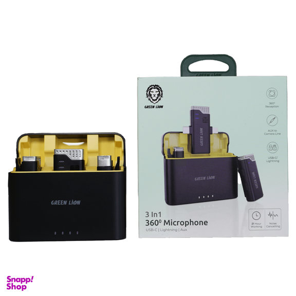 میکروفون یقه ای بی‌ سیم گرین لاین مدل GN2IN1MIC360D