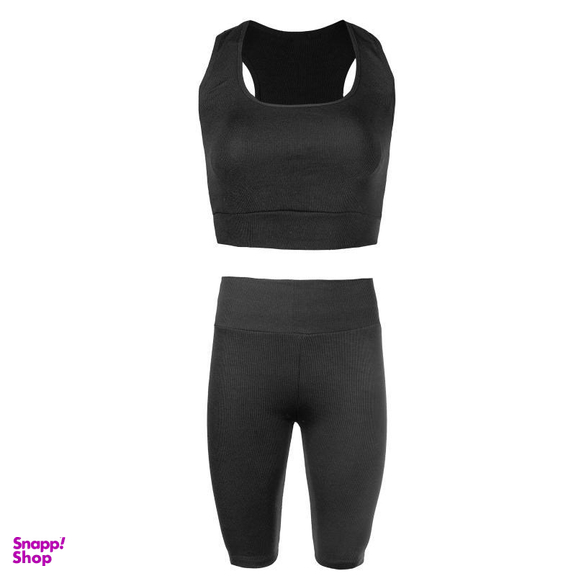 ست نیم تنه و شلوارک زنانه ناتوسا مدل 753 رنگ مشکی