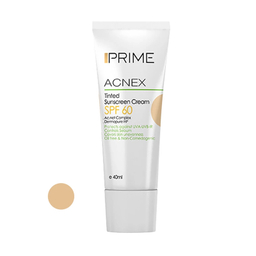 کرم ضد آفتاب رنگی پریم مدل Acnex Tinted رنگ بژ روشن با SPF60 حجم 40 میلی لیتر