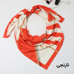 روسری زنانه آنالیا مدل ابریشم دست دوز طرح زنجیری کلاسیک کد ana-2821