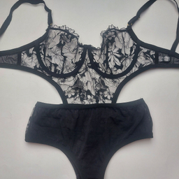 لباس خواب زنانه نوشه پوش مدل توری فنردار کد 90007