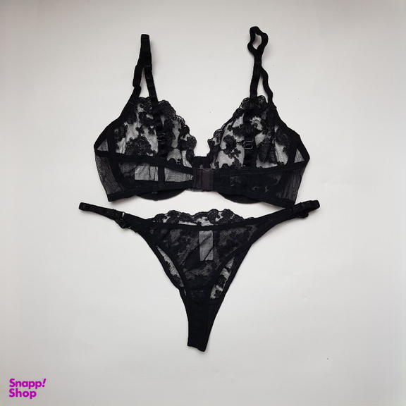 ست شورت و سوتین زنانه برتا مدل توری کد 2020SQ رنگ مشکی