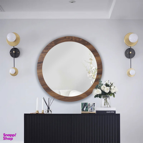 آینه دلسا مدل گرد چوبی کد w-77